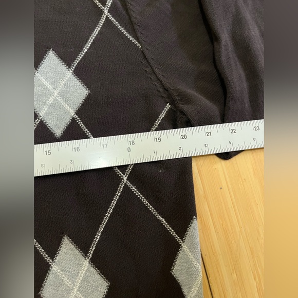 Esprit Vintage Argyle Men’s V-neck Sweater Size Medium 100 Cotton - Picture 5 of 8